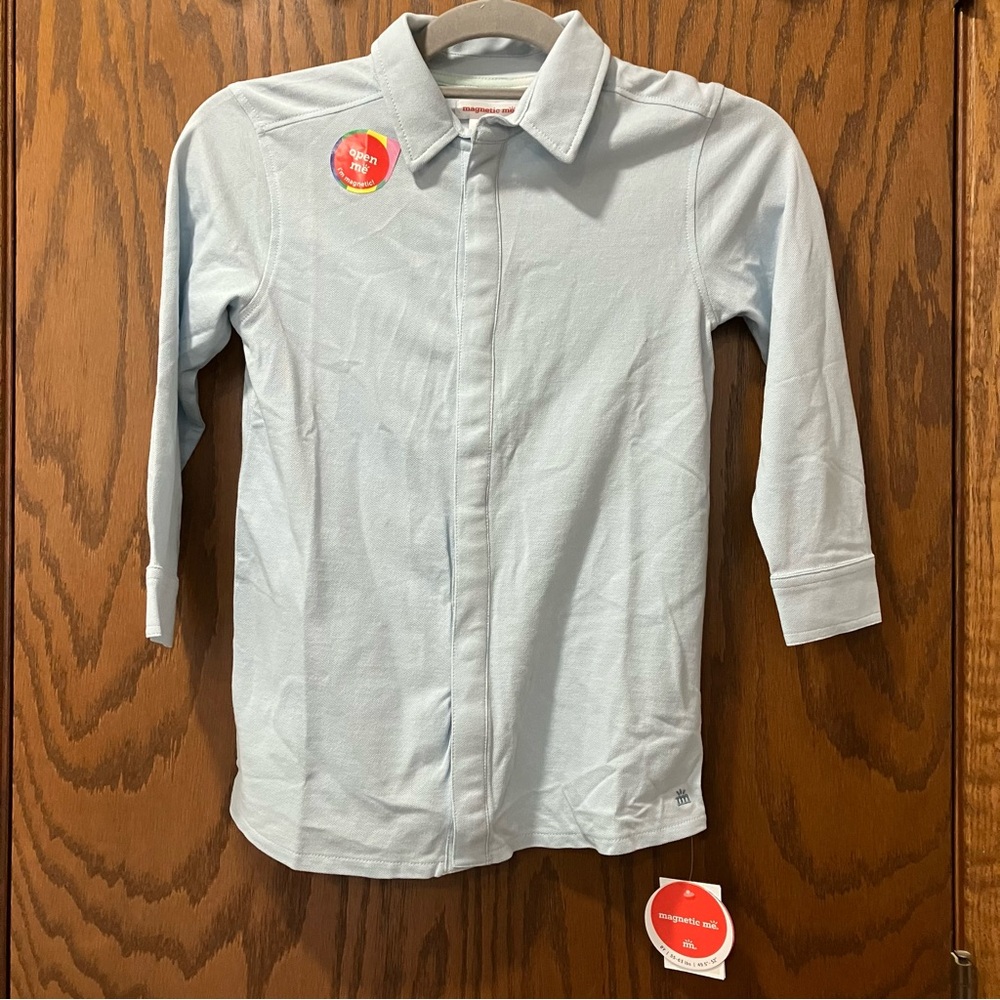 Magnetic Me Cotton Toddler Long Sleeve Shirt Baby Blue Sensory Uniform 8 NWT